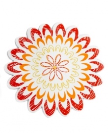 A fresh start for spring, Floral Burst placemats pop with a whimsical flower shape in outdoor-friendly polypropylene. Pair with Bold Bloom table linens, also by Homewear. A fresh start for spring, Floral Burst placemats pop with a whimsical flower shape in outdoor-friendly polypropylene. Pair with Bold Bloom table linens, also by Homewear.