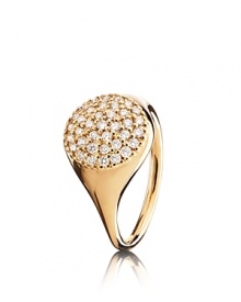 Make PANDORA's eye-catching 18K gold diamond pavé ring your accessory signature. Make PANDORA's eye-catching 18K gold diamond pavé ring your accessory signature.