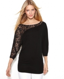 Think what you can do with one sleeve made entirely of sheer, seductive lace! INC's top is wildly alluring.