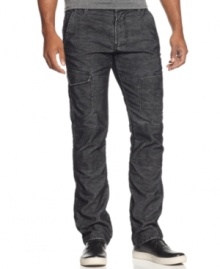Get down to business: Sean John does an update of cargo pants by moving the pockets around and then making them from a fine-wale corduroy that's streamlined and stylish enough to wear to work. Get down to business: Sean John does an update of cargo pants by moving the pockets around and then making them from a fine-wale corduroy that's streamlined and stylish enough to wear to work.