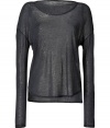 Add a sparkle of shimmer to your effortless cool looks with Zadig & Voltaires glitter detailed tee - Wide neckline, long sleeves, curved front hemline - Relaxed fit - Wear over camis with sleek leather leggings