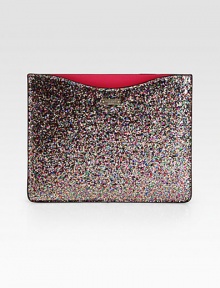 This sleek and compact iPad case is given an extra dose of sparkle with allover multicolored glitter. Coated in glitterFully lined8½W X 10H X ¾DImportedPlease note: iPad® not included. This sleek and compact iPad case is given an extra dose of sparkle with allover multicolored glitter. Coated in glitterFully lined8½W X 10H X ¾DImportedPlease note: iPad® not included.