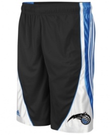 Short change. Get your game on and pay homage to the home team in these Orlando Magic shorts from adidas. Short change. Get your game on and pay homage to the home team in these Orlando Magic shorts from adidas.
