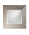 Step up guest room or entryway decor with the bright and bold Atlanta mirror from Howard Elliot. A dramatic wood frame gets extra attention thanks to a glistening silver-leaf finish with black accents.