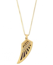 Take flight. Rachel Rachel Roy takes you under its wing with this pendant necklace. Crafted from gold-tone mixed metal and featuring glass accents, it's the perfect style lift. Approximate length: 23 inches + 2-inch extender. Approximate drop: 1-3/4 inches.