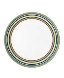 More than bold stripes and warm colors, the Origo salad plate transitions from oven to table and into the dishwasher without a hitch. Combine with other Iittala dinnerware pieces to make any setting pop. Designed by Alfredo Haberli. More than bold stripes and warm colors, the Origo salad plate transitions from oven to table and into the dishwasher without a hitch. Combine with other Iittala dinnerware pieces to make any setting pop. Designed by Alfredo Haberli.