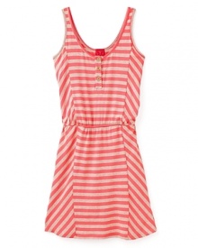 Stylish ease is effortlessly achieved with a day dress from Little Ella. A contrasting stripe pattern and henley-inspired front placket provides of-the-moment appeal. Stylish ease is effortlessly achieved with a day dress from Little Ella. A contrasting stripe pattern and henley-inspired front placket provides of-the-moment appeal.