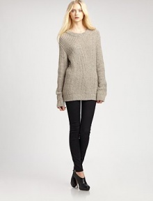 Crafted with a boyfriend fit and touch of plush mohair, this pared-back crewneck has ribbed trim and hits below the hips. Ribbed crewneckDropped shouldersLong sleevesRibbed cuffs and hemLonger length hits below the hips43% wool/25% nylon/20% acrylic/12% mohairDry cleanImportedModel shown is 5'9½ (176cm) wearing US size Small.