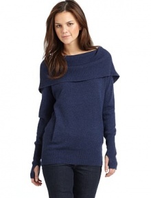 THE LOOKPullover style Oversized, fold-over ribbed necklineLong sleeves with thumb holesFront muffler pocketRibbed hemTHE FITAbout 27 from shoulder to hemTHE MATERIAL70% wool/30% cashmereCARE & ORIGINDry cleanImportedModel shown is 5'10 (177cm) wearing US size XS/S. 