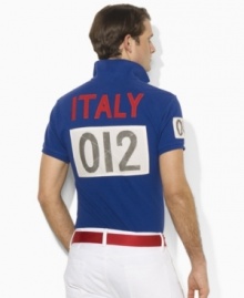 Celebrate the spirit of the 2012 Olympic Games with an iconic rugby shirt in breathable cotton mesh, finished with a bold country details and Ralph Lauren's signature Big Pony. Celebrate the spirit of the 2012 Olympic Games with an iconic rugby shirt in breathable cotton mesh, finished with a bold country details and Ralph Lauren's signature Big Pony.