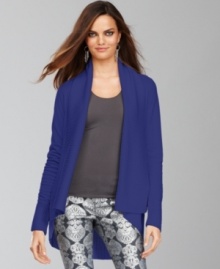 The ultimate layering piece, INC's swingy petite cardigan adds a cozy touch to all of your outfits.