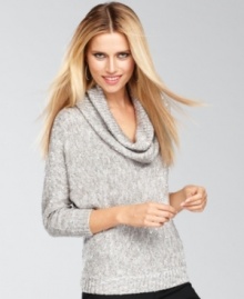 Dazzle them in INC's sequined knit sweater. A slouchy cowl neckline and chic dolman sleeves make a can't miss combination.