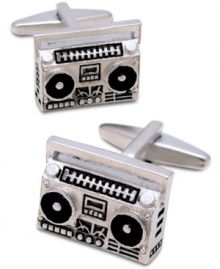 Add some volume to your business style with these boombox cufflinks from Kenneth Cole Reaction. Add some volume to your business style with these boombox cufflinks from Kenneth Cole Reaction.