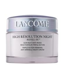 Triple Anti-Wrinkle Power! Boost Collagen, Hyaluronic Acid and Elastin. Reduce the Appearance of Wrinkles in Just One Hour!¹ NEW: High Résolution Refill-3X(tm) Triple Action Renewal Anti-Wrinkle Cream For the first time from Lancôme, an exclusive Refill-3X complex helps boost the synthesis of the three natural skin fillers – collagen, hyaluronic acid and elastin.2 Visible anti-wrinkle results:³ - Immediately, more than 81% of women see significantly softer, smoother skin. - In 4 weeks, wrinkles appear significantly reduced. 94% of women find their skin to be more hydrated, revealing a youthfully plumped appearance. Triple Anti-Wrinkle Power! Boost Collagen, Hyaluronic Acid and Elastin. Reduce the Appearance of Wrinkles in Just One Hour!¹ NEW: High Résolution Refill-3X(tm) Triple Action Renewal Anti-Wrinkle Cream For the first time from Lancôme, an exclusive Refill-3X complex helps boost the synthesis of the three natural skin fillers – collagen, hyaluronic acid and elastin.2 Visible anti-wrinkle results:³ - Immediately, more than 81% of women see significantly softer, smoother skin. - In 4 weeks, wrinkles appear significantly reduced. 94% of women find their skin to be more hydrated, revealing a youthfully plumped appearance.