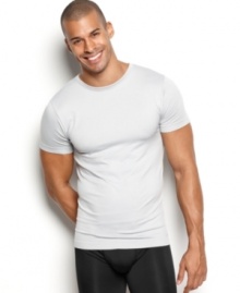 Chafe no more! Made with a stretch microfiber and seam-free construction, this Jockey T-shirt offers state-of-the-art, follow-the-body comfort. Chafe no more! Made with a stretch microfiber and seam-free construction, this Jockey T-shirt offers state-of-the-art, follow-the-body comfort.