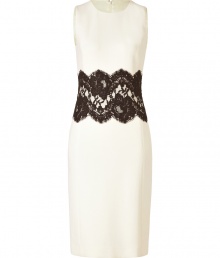 Elevate your party-perfect look with this chic lace-laden dress from Michael Kors - Round neck, sleeveless, fitted silhouette, lace-detailed waistband, back slit, concealed back zip closure - Pair with sky-high heels and an embellished clutch Elevate your party-perfect look with this chic lace-laden dress from Michael Kors - Round neck, sleeveless, fitted silhouette, lace-detailed waistband, back slit, concealed back zip closure - Pair with sky-high heels and an embellished clutch