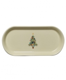Make it merry. An extra-festive twist on an old favorite, the Christmas Tree bread tray is decked with ornaments to match every Fiesta color. Make it merry. An extra-festive twist on an old favorite, the Christmas Tree bread tray is decked with ornaments to match every Fiesta color.