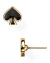 Crafted of 12-karat gold and enamel, this pair of simple stud earrings from kate spade new york will add a dash of the brand's iconic emblem.