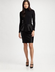 Made from a pristine blend of wool and silk, a sleek skirt with a removable peplum waist for style versatility.Removable peplum waistBack zipperFully linedAbout 20 long60% wool/40% silkDry cleanImported Model shown is 5'11 (180cm) wearing US size 4. Made from a pristine blend of wool and silk, a sleek skirt with a removable peplum waist for style versatility.Removable peplum waistBack zipperFully linedAbout 20 long60% wool/40% silkDry cleanImported Model shown is 5'11 (180cm) wearing US size 4.