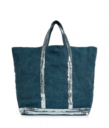 Chic, oversize tote in fine, pure indigo linen - A venerable classic from Parisian designer Vanessa Bruno - Eye-catching silver paillette trim - Two small top handles - One interior zip pouch - Sufficiently roomy to house all of the essentials - Great for leisure, the beach and your next warm weather getaway - Made in France Chic, oversize tote in fine, pure indigo linen - A venerable classic from Parisian designer Vanessa Bruno - Eye-catching silver paillette trim - Two small top handles - One interior zip pouch - Sufficiently roomy to house all of the essentials - Great for leisure, the beach and your next warm weather getaway - Made in France