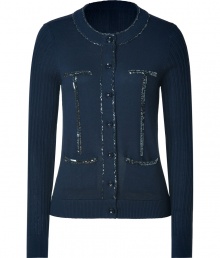 Finish your look on a lady-chic note with Marc by Marc Jacobs bead embellished cardigan, styled with contemporary contrast knit patterning for that characteristic Downtown-cool edge - Rounded neckline, ribbed long sleeves, fine ribbed trim, button-down front - Style with feminine separates and a punch of urban-cool accessories Finish your look on a lady-chic note with Marc by Marc Jacobs bead embellished cardigan, styled with contemporary contrast knit patterning for that characteristic Downtown-cool edge - Rounded neckline, ribbed long sleeves, fine ribbed trim, button-down front - Style with feminine separates and a punch of urban-cool accessories
