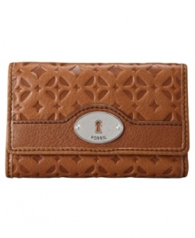 A gorgeous embossed leather covers this vintage-inspired design. The Maddox Multifunction Embossed Wallet features silver-tone hardware and a signature logo plaque at front. A gorgeous embossed leather covers this vintage-inspired design. The Maddox Multifunction Embossed Wallet features silver-tone hardware and a signature logo plaque at front.