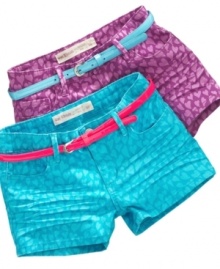 Update her warm-weather gear with these bright heart-printed shorts from Epic Threads. Update her warm-weather gear with these bright heart-printed shorts from Epic Threads.
