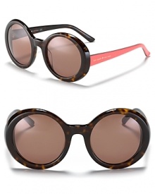 Play up your personality with bold circular frames. These oversize sunnies from kate spade new york are your passport to accessory paradise. Play up your personality with bold circular frames. These oversize sunnies from kate spade new york are your passport to accessory paradise.