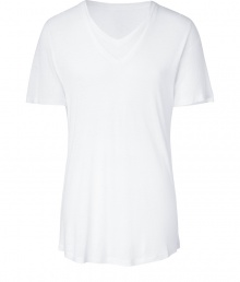 Bring luxe style to your wardrobe basics with this Neil Barrett double V-Neck Tee - Dual V-neckline, short sleeves, slim fit, long body - Pair with jeans, a plaid button down, and motorcycle boots for a casual cool look Bring luxe style to your wardrobe basics with this Neil Barrett double V-Neck Tee - Dual V-neckline, short sleeves, slim fit, long body - Pair with jeans, a plaid button down, and motorcycle boots for a casual cool look
