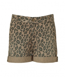 Channel must-emulate celeb style in these animal print shorts from Current Elliott - Belt loops, off-seam pockets, back welt pockets, rolled hem - Style with an oversized blouse, a boyfriend blazer, and platform sandals Channel must-emulate celeb style in these animal print shorts from Current Elliott - Belt loops, off-seam pockets, back welt pockets, rolled hem - Style with an oversized blouse, a boyfriend blazer, and platform sandals