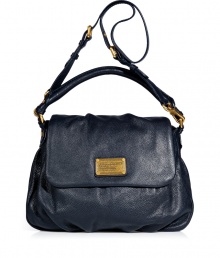 A Marc by Marc Jacobs favorite style in jet blue leather, this convertible silhouette lends a cool compliment to any outfit - Flap with logo plaque, magnetic snap underneath, slouchy shape, adjustable removable shoulder strap, logo lining, zippered back wall pocket, 2 front wall slit pockets - Perfect for everyday use or for off-duty casual ensembles A Marc by Marc Jacobs favorite style in jet blue leather, this convertible silhouette lends a cool compliment to any outfit - Flap with logo plaque, magnetic snap underneath, slouchy shape, adjustable removable shoulder strap, logo lining, zippered back wall pocket, 2 front wall slit pockets - Perfect for everyday use or for off-duty casual ensembles