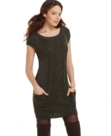 Be a knit wit in JJ Basics' adorable sweater dress. Pair with tights and boots for a sophisticated daytime look. Be a knit wit in JJ Basics' adorable sweater dress. Pair with tights and boots for a sophisticated daytime look.