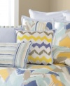 Martha Stewart Collection brings a bright, refreshing look to your room with this Painted Chevron completer set, featuring chevron and stripe patterns in an understated palette for a soothing presentation.