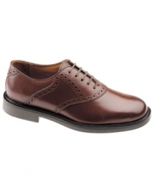 Classic perforations at the side and in back make these smooth plain toe oxford men's dress shoes from Johnston & Murphy a cool complement to all of your favorite tailored combinations. Classic perforations at the side and in back make these smooth plain toe oxford men's dress shoes from Johnston & Murphy a cool complement to all of your favorite tailored combinations.