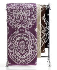 Bringing a new twist to the traditional, Martha Stewart Collection's Brick Lane hand towel makes a decidedly modern statement with a bold medallion motif. Featuring soft, two-ply cotton spun cotton. Bringing a new twist to the traditional, Martha Stewart Collection's Brick Lane hand towel makes a decidedly modern statement with a bold medallion motif. Featuring soft, two-ply cotton spun cotton.