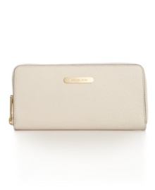 Luxe leather and gleaming 18K gold hardware decorates this polished design from MICHAEL Michael Kors. The ideal way to stay fashionably organized. Luxe leather and gleaming 18K gold hardware decorates this polished design from MICHAEL Michael Kors. The ideal way to stay fashionably organized.