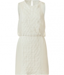 Channel ladylike refinement in this stylish embroidered mini-dress from Tibi - Round neck, sleeveless, elasticized waist, embroidered front panel, mini-length, back keyhole opening - Style with a denim jacket and platform sandals Channel ladylike refinement in this stylish embroidered mini-dress from Tibi - Round neck, sleeveless, elasticized waist, embroidered front panel, mini-length, back keyhole opening - Style with a denim jacket and platform sandals