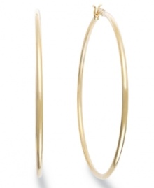 Classic chic. Every girl needs a polished pair of hoops like this traditional Giani Bernini style. Crafted in 24k gold over sterling silver. Approximate diameter: 2-1/3 inches. Classic chic. Every girl needs a polished pair of hoops like this traditional Giani Bernini style. Crafted in 24k gold over sterling silver. Approximate diameter: 2-1/3 inches.
