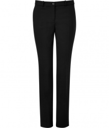 Your workweek style just got more chic with these ultra-sleek classic wool pants from Michael Kors - Flat front, belt loops, off-seam pockets, back welt pockets with button, slim fit, straight leg - Pair with a fitted button down and heels