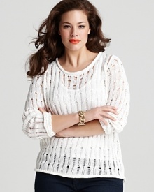 MICHAEL Michael Kors Plus Size Dropstitch Sweater