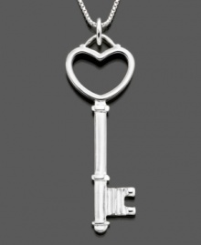 Unlock love's secrets with this pretty sterling silver key pendant by Giani Bernini. Approximate length: 24 inches. Approximate drop: 2-1/4 inches. Unlock love's secrets with this pretty sterling silver key pendant by Giani Bernini. Approximate length: 24 inches. Approximate drop: 2-1/4 inches.