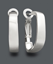 An instant style pick-me-up in versatile hoops. Sterling silver setting features a J hoop design. Approximate diameter: 3/4 inch. An instant style pick-me-up in versatile hoops. Sterling silver setting features a J hoop design. Approximate diameter: 3/4 inch.
