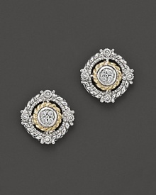 A mix of sterling silver and 18K gold, with elegant pavé diamonds, make these earrings sparkle.