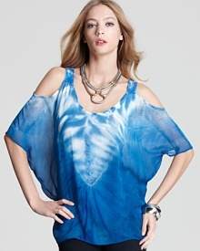 Quotation: Red Haute Top - Batik Sheer Dolman Cold Shoulder Quotation: Red Haute Top - Batik Sheer Dolman Cold Shoulder