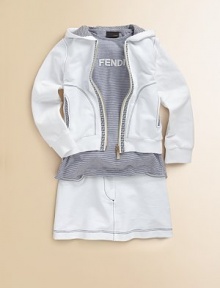 A comfy, cozy and totally chic way to stay toasty this season.Attached hoodLong sleevesZip front closure with logo trimFront slash pocketsRib-knit banded cuff and hem94% cotton/6% elasticMachine washImported A comfy, cozy and totally chic way to stay toasty this season.Attached hoodLong sleevesZip front closure with logo trimFront slash pocketsRib-knit banded cuff and hem94% cotton/6% elasticMachine washImported