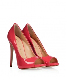 Finish your look with a shock of cool color in Giuseppe Zanottis rich salmon patent leather stilettos - Open toe - Stiletto heel - Wear as a statement with chic neutrals, or as a color-compliment to just as bright dresses Finish your look with a shock of cool color in Giuseppe Zanottis rich salmon patent leather stilettos - Open toe - Stiletto heel - Wear as a statement with chic neutrals, or as a color-compliment to just as bright dresses
