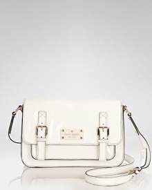 kate spade new york gives the classic crossbody satchel a hit of gloss. Boasting an classic, scholarly shape, this bag is school-girl chic with a pleated skirts and glasses. kate spade new york gives the classic crossbody satchel a hit of gloss. Boasting an classic, scholarly shape, this bag is school-girl chic with a pleated skirts and glasses.