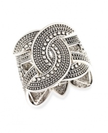 A textured surface adds depth and decorative dimension to Style&co.'s silver tone mixed metal bracelet, while the stretch design makes it effortless and comfortable to wear. Approximate diameter: 2-1/4 inches. A textured surface adds depth and decorative dimension to Style&co.'s silver tone mixed metal bracelet, while the stretch design makes it effortless and comfortable to wear. Approximate diameter: 2-1/4 inches.