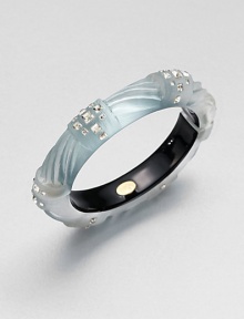 From the Teatro Moderne Collection. Beautifully hand-crafted lucite in an Art Deco-inspired motif accented sparkling Swarovski crystals. LuciteSwarovski crystalsDiameter, about 2.5Hinged, magnetic closureMade in USA From the Teatro Moderne Collection. Beautifully hand-crafted lucite in an Art Deco-inspired motif accented sparkling Swarovski crystals. LuciteSwarovski crystalsDiameter, about 2.5Hinged, magnetic closureMade in USA