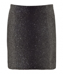 Add sass to your favorite dressed up separates with this chic sequin-embellished mini shirt from Blumarine - Wool-blend skirt with sequins, mini-length, concealed back zip closure - Style with a sheer silk blouse and heels Add sass to your favorite dressed up separates with this chic sequin-embellished mini shirt from Blumarine - Wool-blend skirt with sequins, mini-length, concealed back zip closure - Style with a sheer silk blouse and heels
